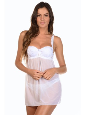 Nuisal Blanc - Ensemble nuisette / string